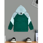 Green Color Block Kids Hood