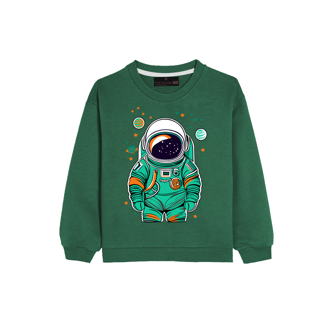 Green Spaceman kids Sweat Shirt