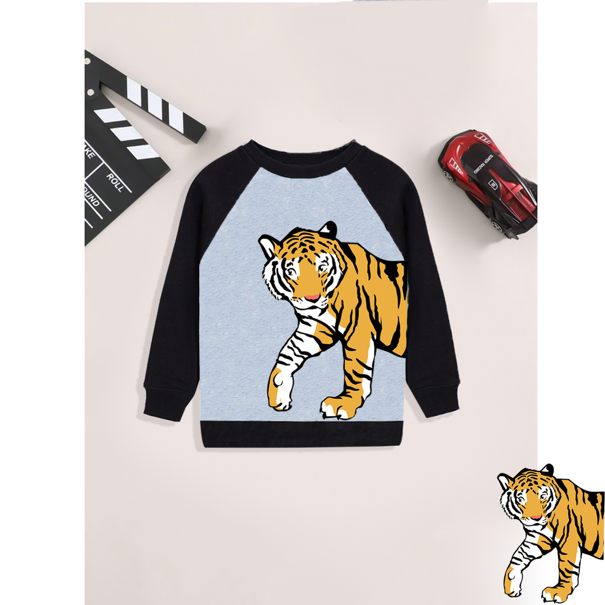 Grey Tiger Kids Sweat Shirt