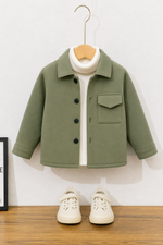 Light green pocket kids fleece shirt