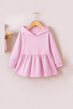 Trendy light pink girls kids winter hood