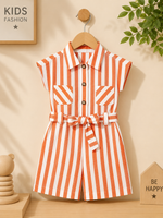 Coastal Stripe Girls Summer Playsuit