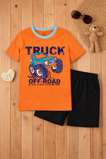 orange truck kids summer t-shirt & shorts