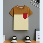Mehroon pocket kids T-shirt
