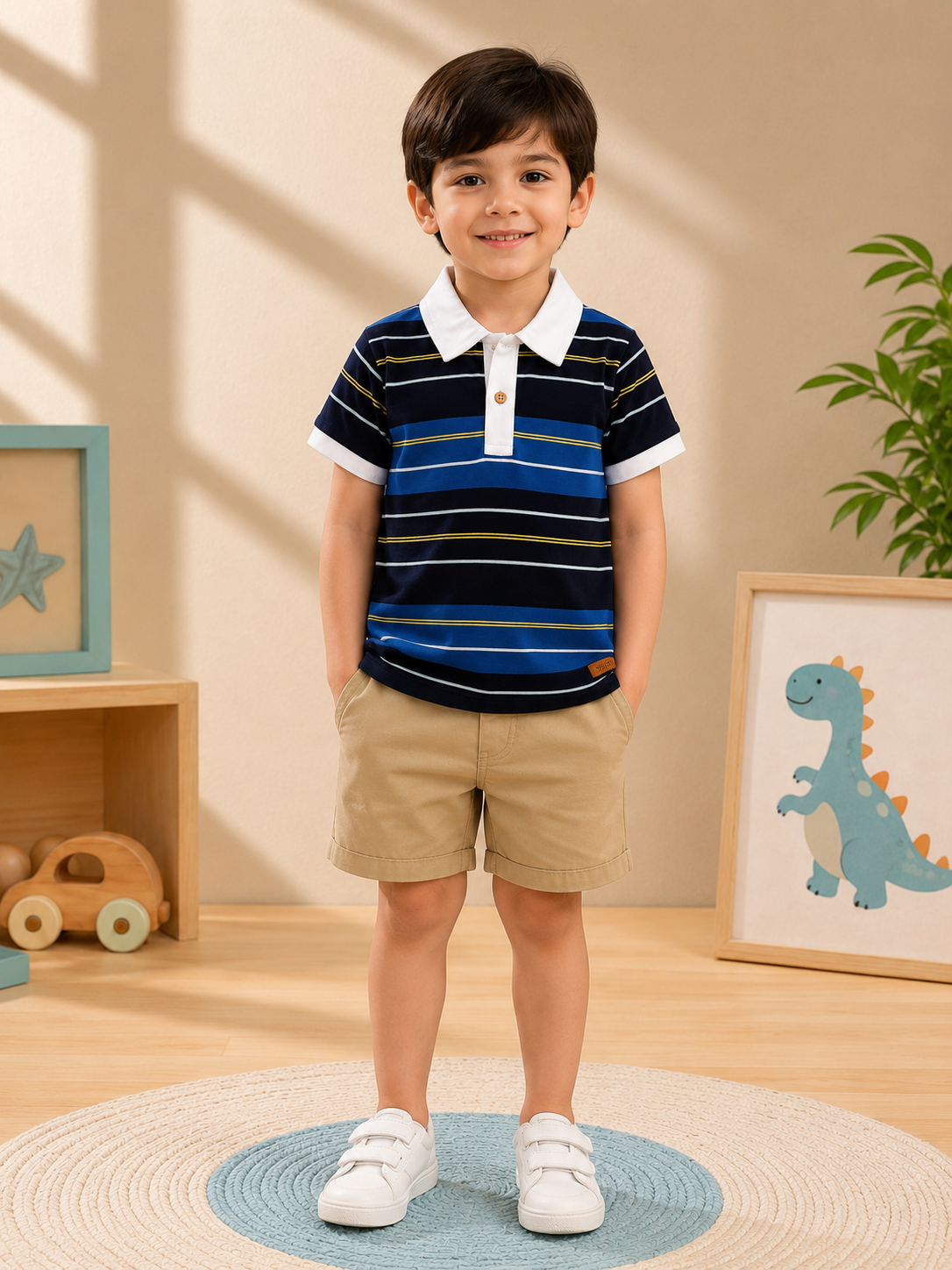 Ocean Blue Kids Cotton Polo