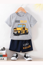 Road roller kids summer tshirt & shorts