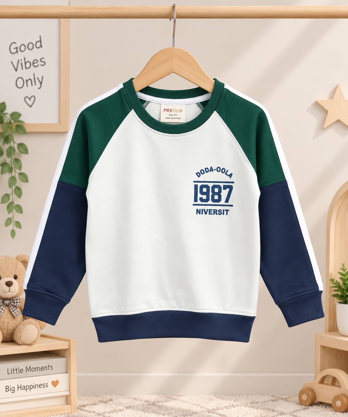 Green & Navy 1987 Winter Sweatshirt