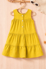 Yellow Candy coral kids frock