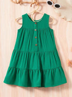 Green Candy coral kids frock
