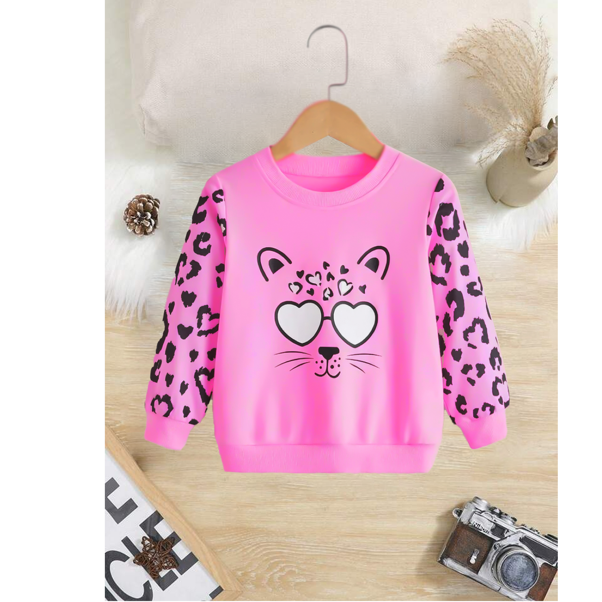 Leopard Print Kids Sweat Shirt