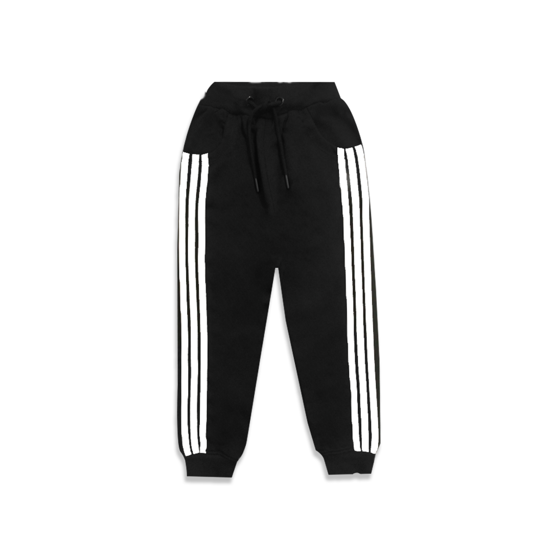 BLACK 3 STRIPE KIDS TROUSER