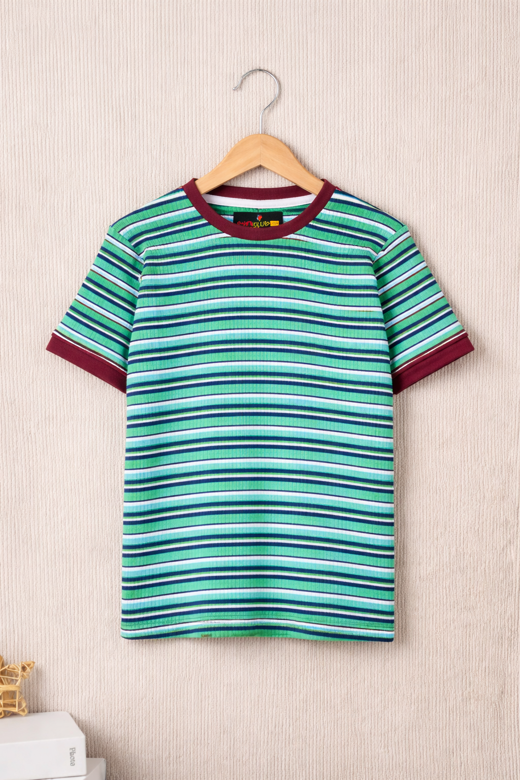 Green stripes kids tshirt