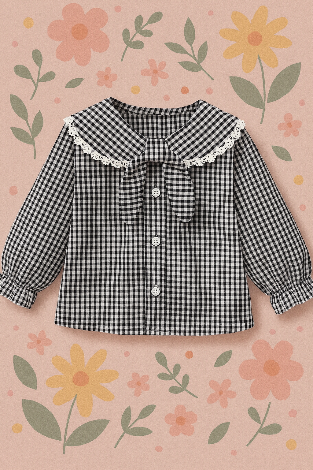 Cute Collar Bow Kids Top