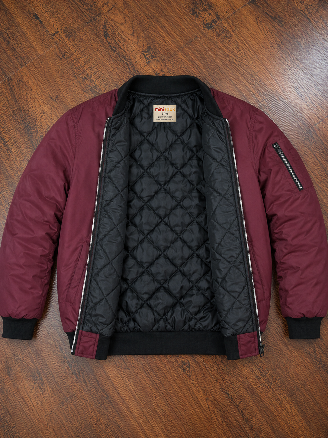 Mehroon Full Saleeves Kids Puffer Jacket