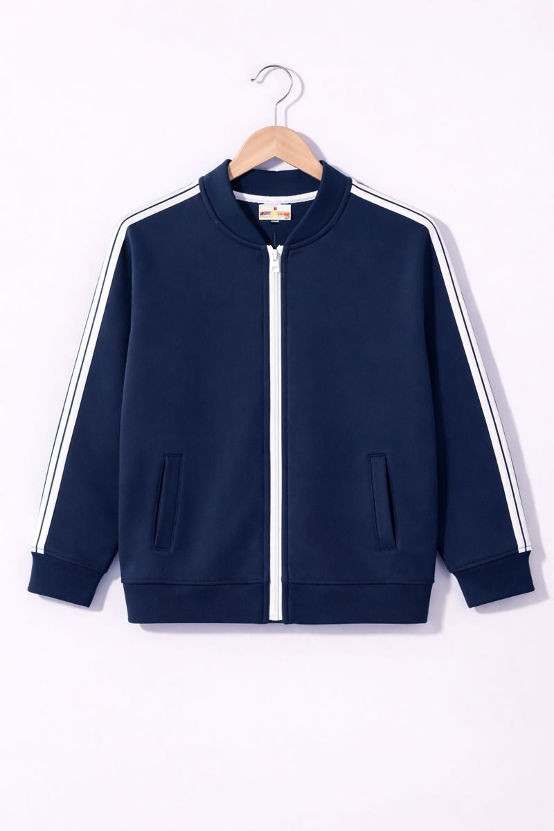 Navy blue fleece kids zipper