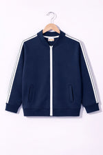 Navy blue fleece kids zipper