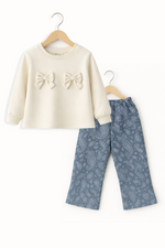 White patel kids sweatshirt & Trouser Set