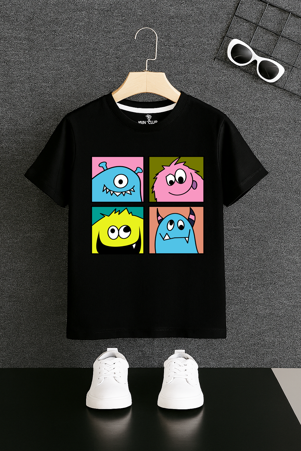 Black montino kids summer t shirt