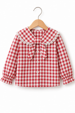 Rosy Check Bow Shirt