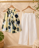 Floral top and embroidered Trouser