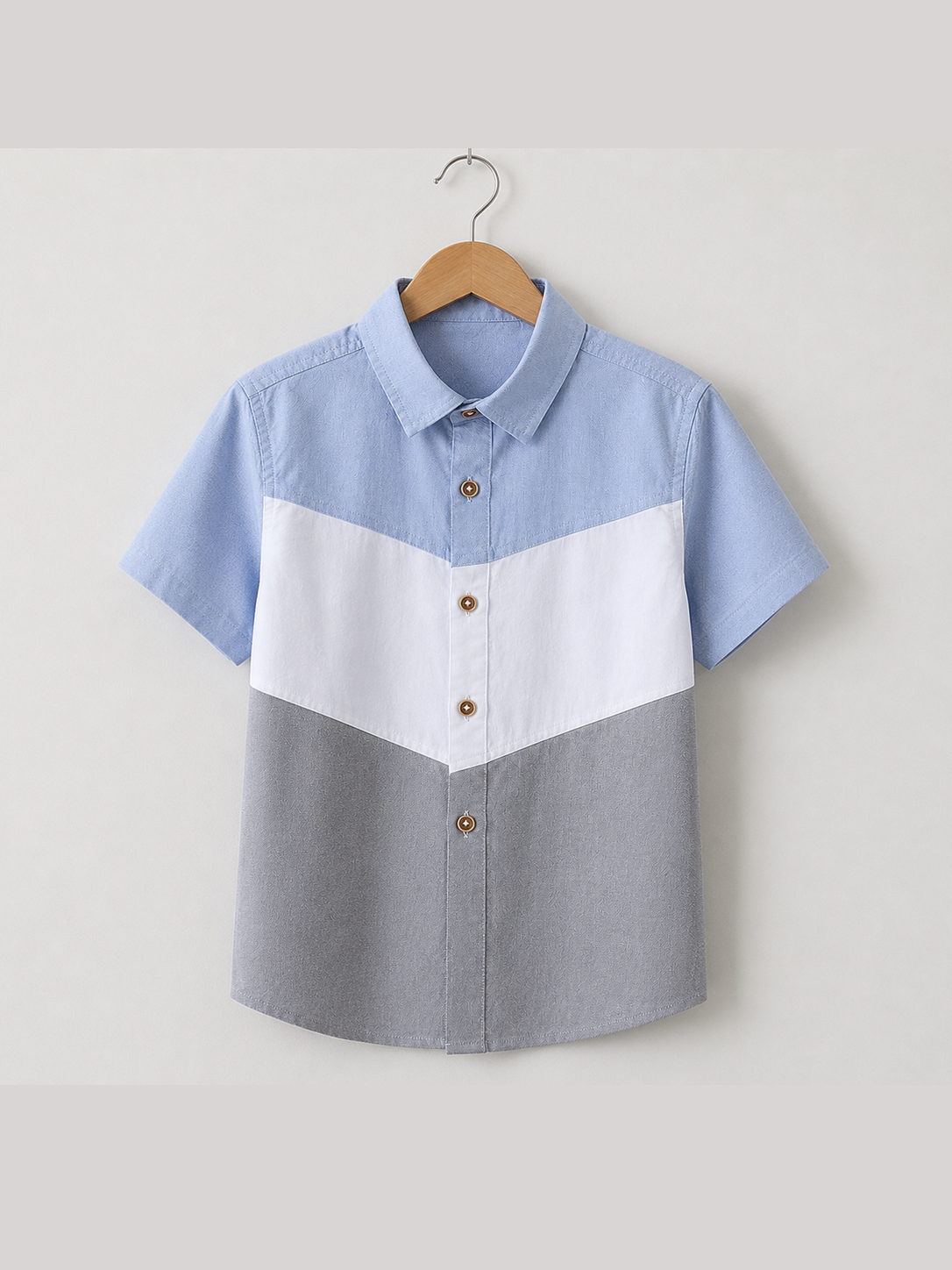 Silver Sky Button-Up Boys Casual Shirt