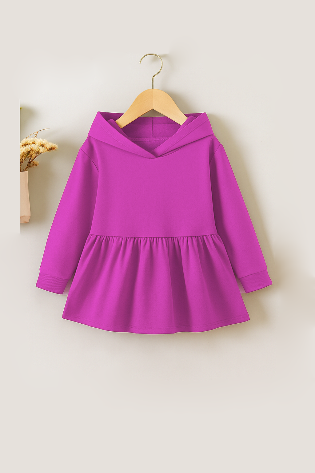 Trendy pink girls kids winter hood