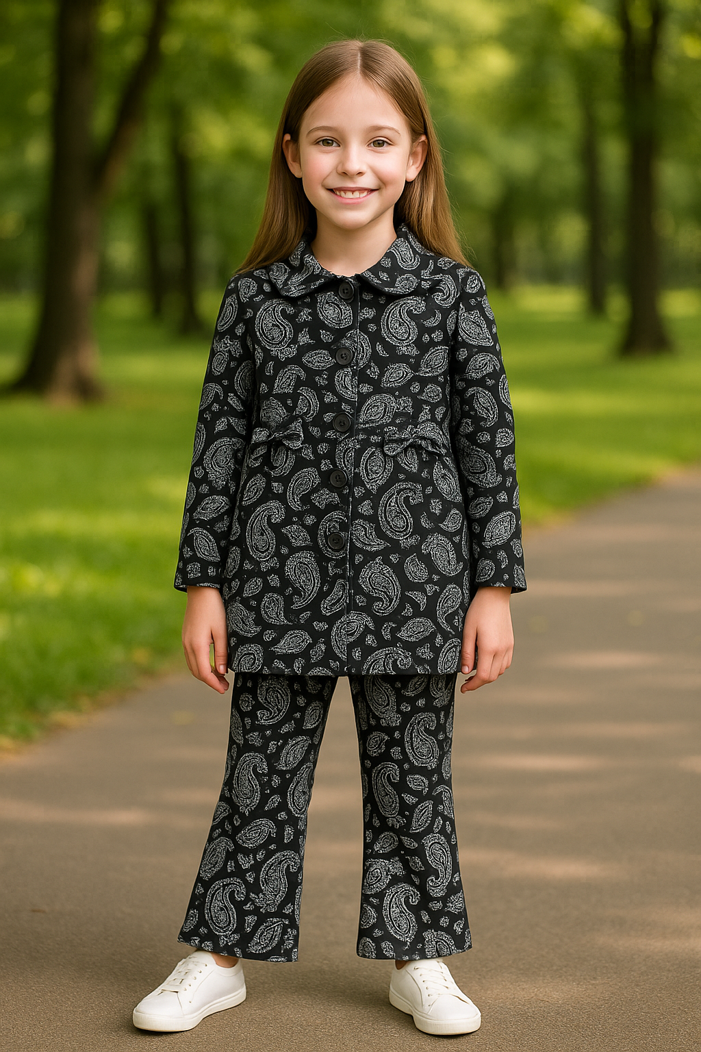 Black baklin coat & trouser set