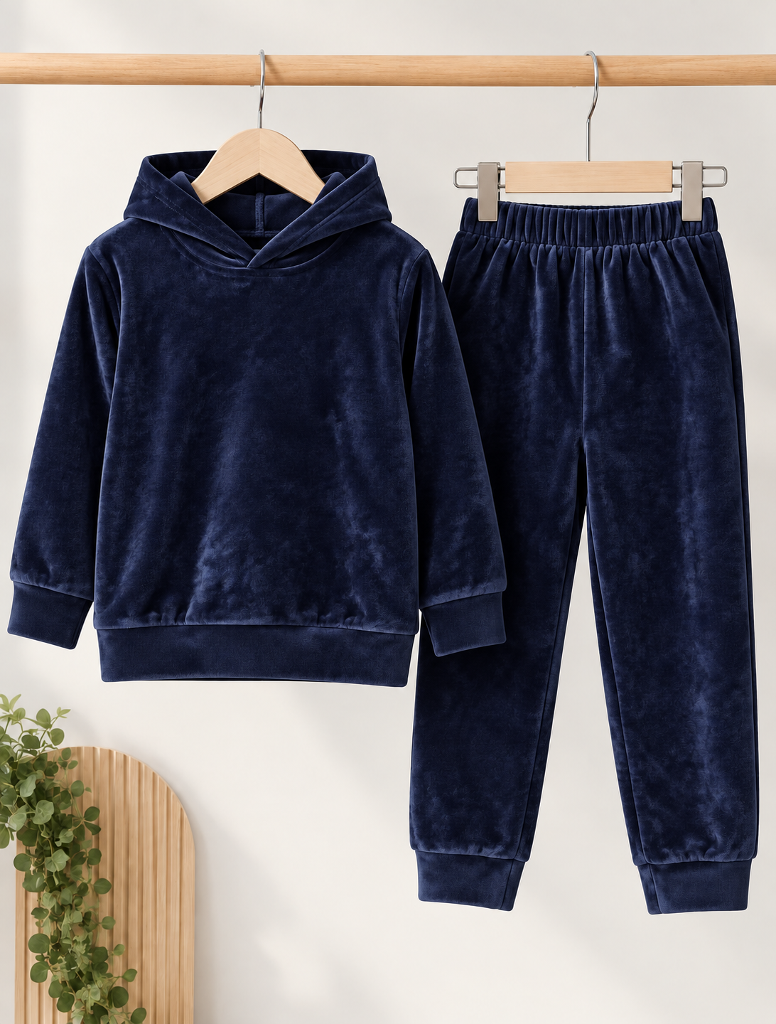 Bluish Velvet Hood & Trouser