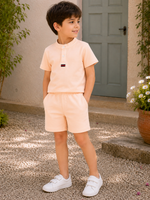 Soft Peachy days kids summer tshirt & shorts