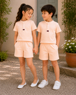 Soft Peachy days kids summer tshirt & shorts