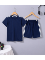White stripes sports kids summer tshirt & short