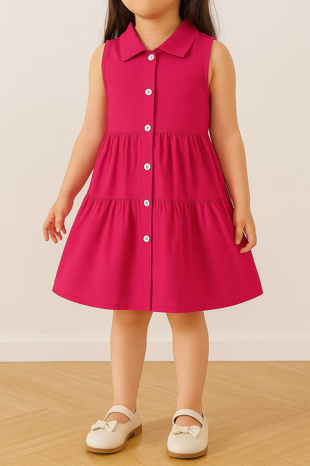 Candy coral kids summer frock