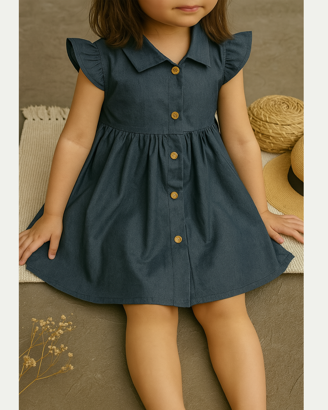 Denim Charm Flutter Summer Dress