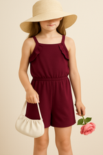 Playfull Maroon kids girl jumpsuit
