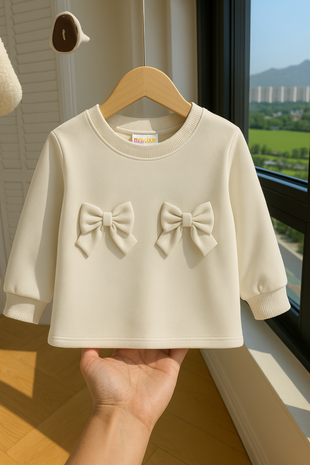 Cream Twin Bow Princess Top