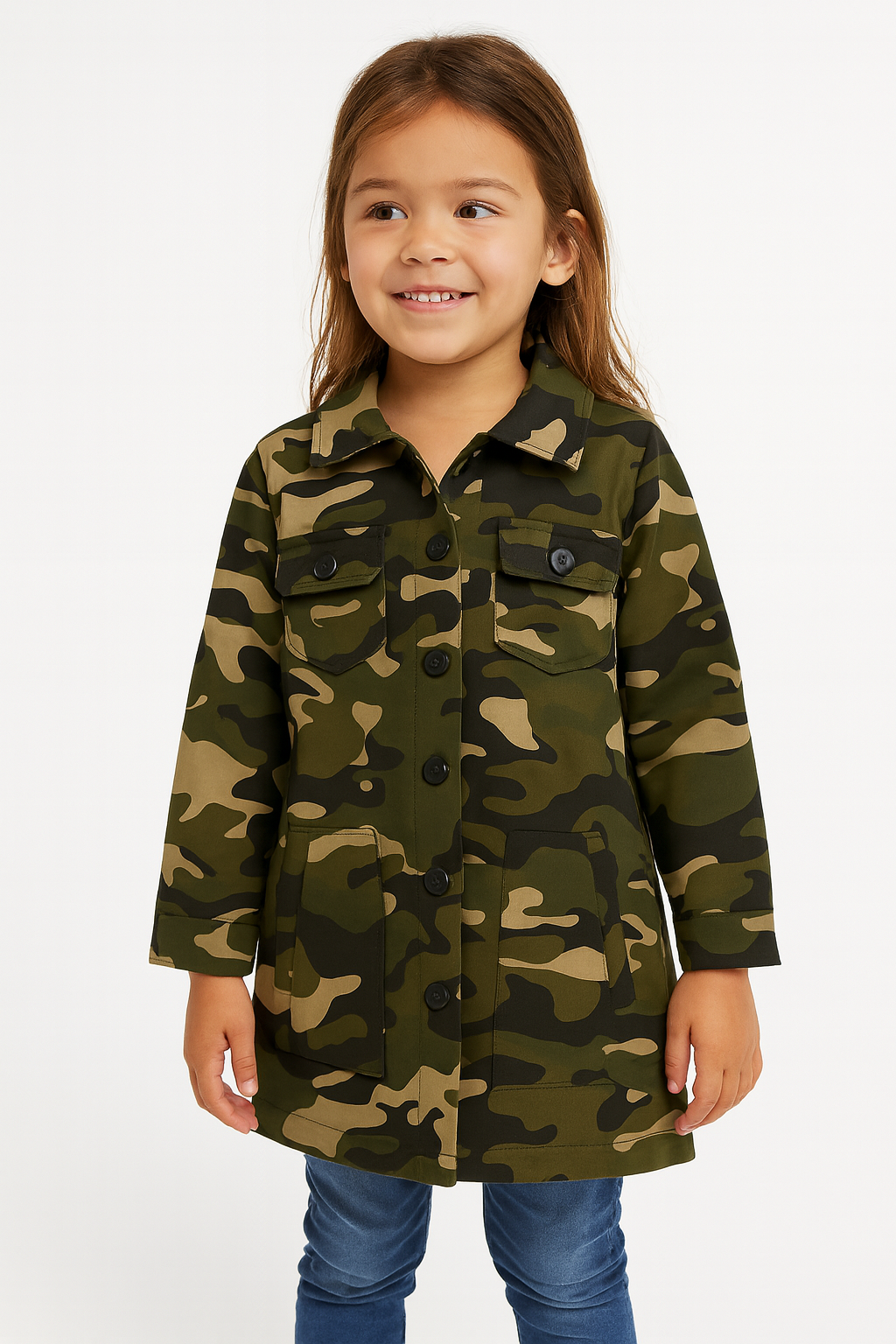 Camo kids girls winter fleece shirt
