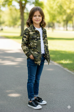 Camo kids girls winter fleece shirt
