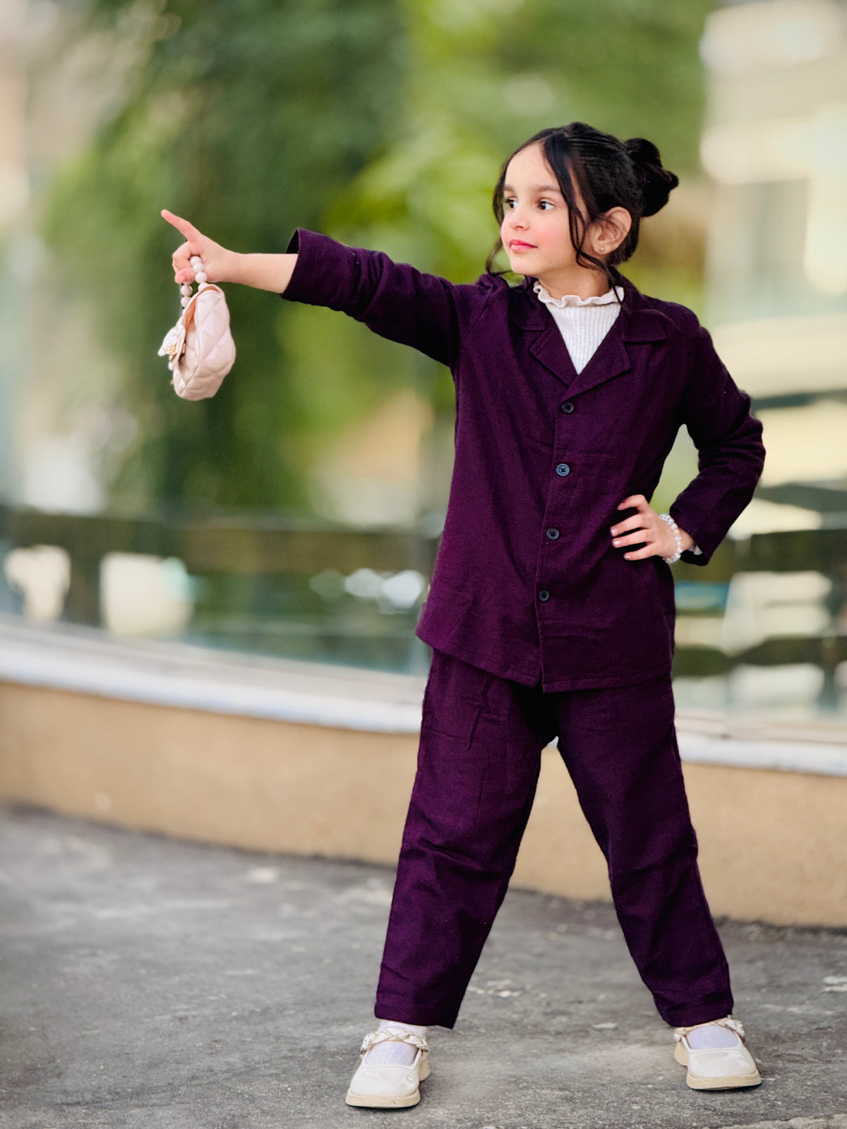 Maroonish kids winter sleeping suit