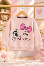 Cute Cat Fleece Winter Kids Sweatshirt