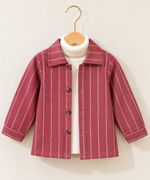 Maroon striped kids fleece shirt