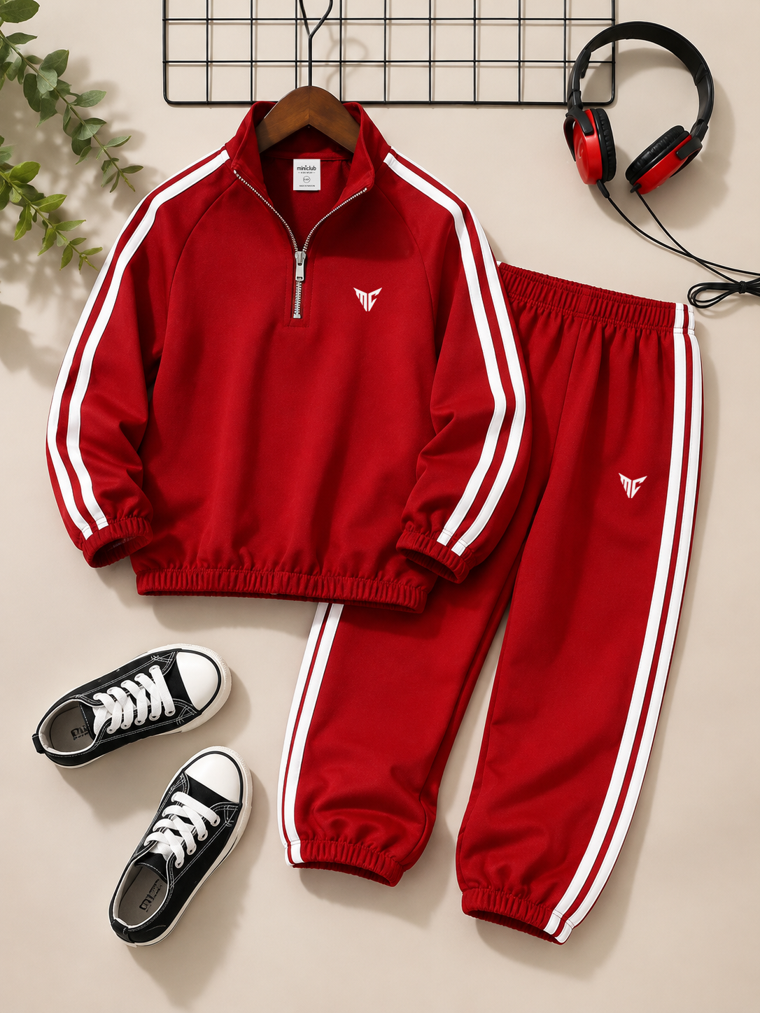 Miniclub Red Classic Stripe Tracksuit