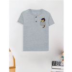 Henley Neck Goku Pocket T-Shirt