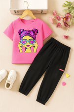 Funky Cool Girl t-shirt & trouser set