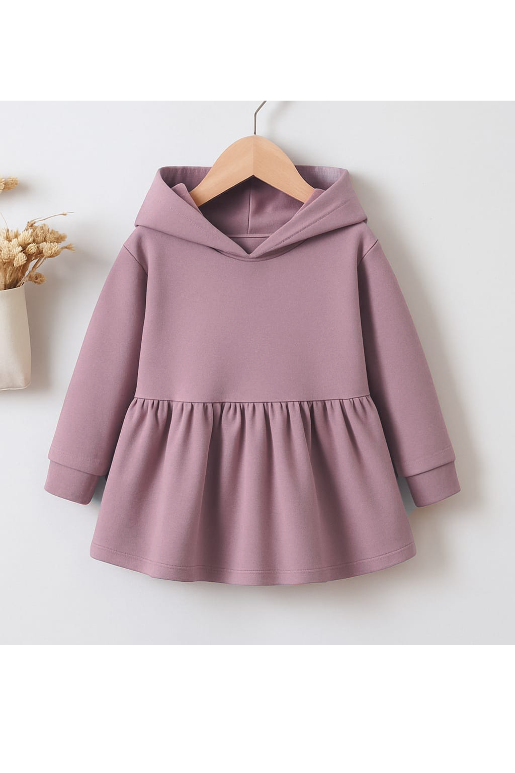 Dusty pink girls kids winter hood