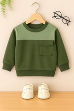 Green pocket kids sweatshirt
