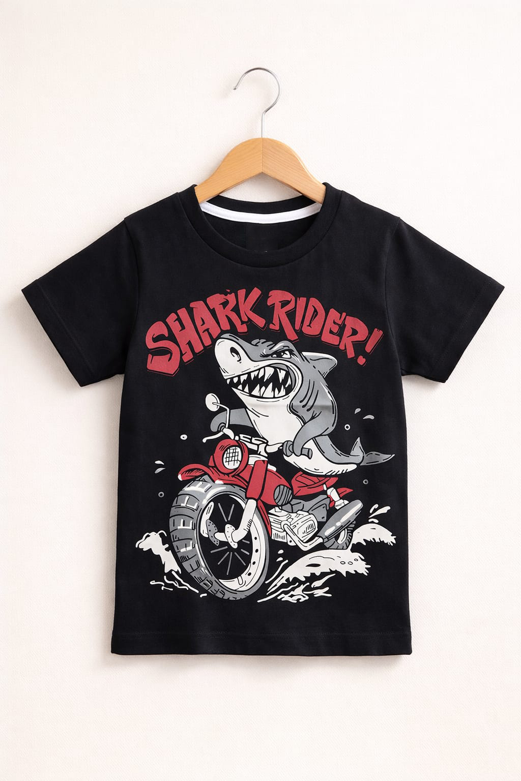 Shark rider kids summer shirt