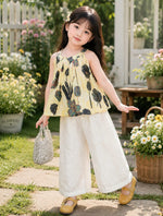 Floral top and embroidered Trouser