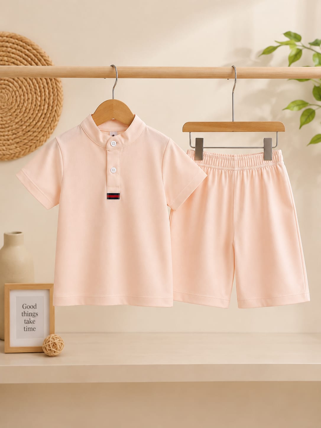 Soft Peachy days kids summer tshirt & shorts