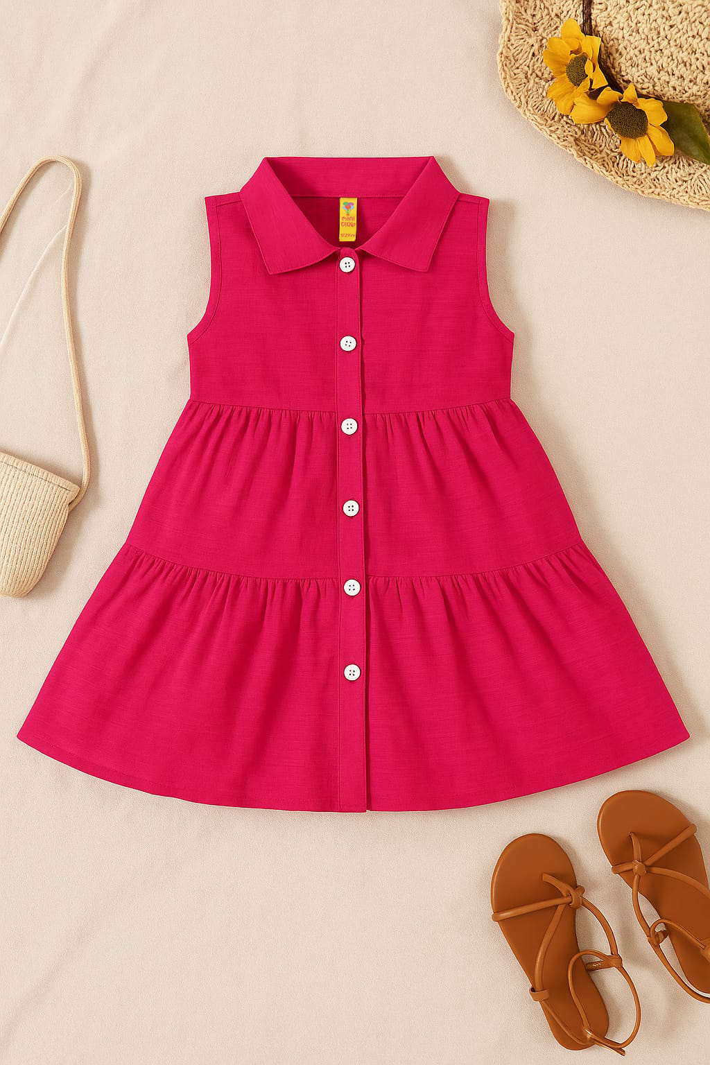 Candy coral kids summer frock