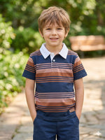 Color block kids summer polo shirt
